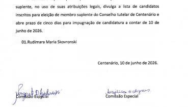 RELA��O DE INSCRITOS PARA O CARGO DE CONSELHEIRO TUTELAR SUPLENTE